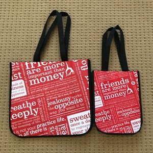 Lululemon Bundle: Large and Small Red Reusable Bag